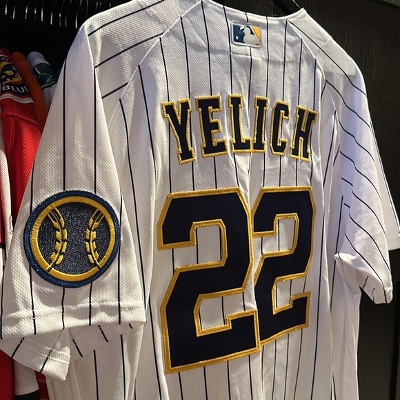 Christian Yelich White MLB Milwaukee Brewers Team Alternate Authentic Jersey - Picture 3 of 4